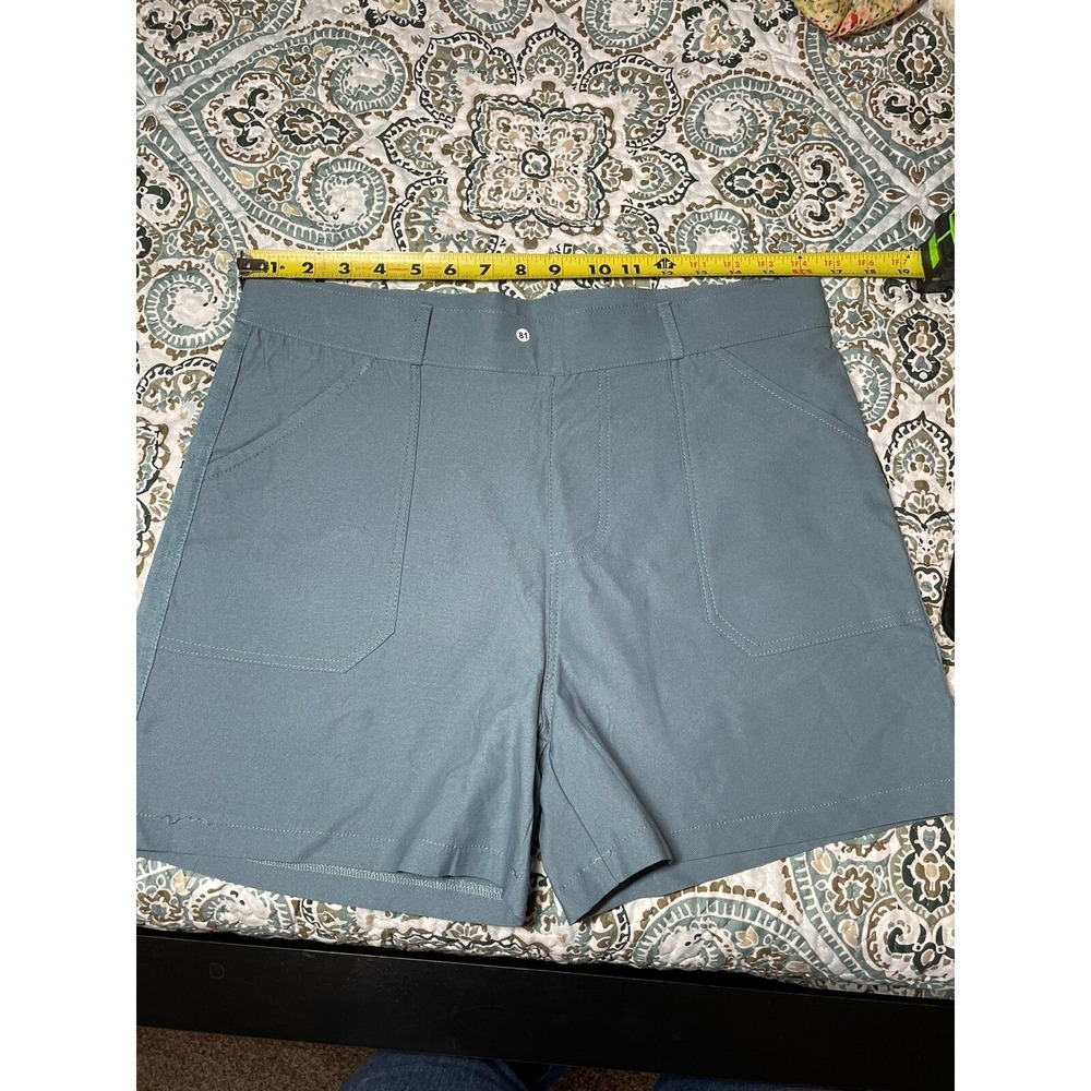 Womens Dusty Blue Hiking Walking Shorts New Pockets Athletic Outdoors Large READ - Picture 4 of 12